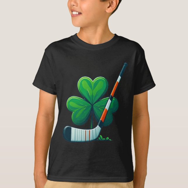 St Patricks Day Tee Shamrock Shirt Hockey St Patri (Framsida)
