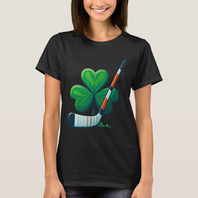 St Patricks Day Tee Shamrock Shirt Hockey St Patri (Framsida)