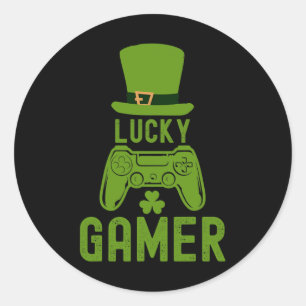 St patricks day Tee Shamrock St Patrick Lucky Game Runt Klistermärke