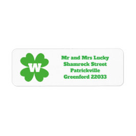 St Patrick's Day Themed Address Label Returadress Etikett