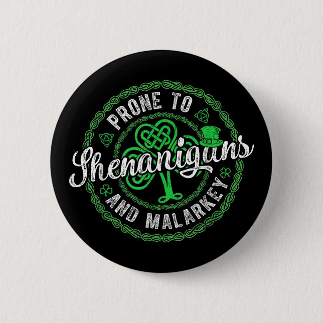 St patricks day till shenanigans och Malarkey Knapp (Framsida)