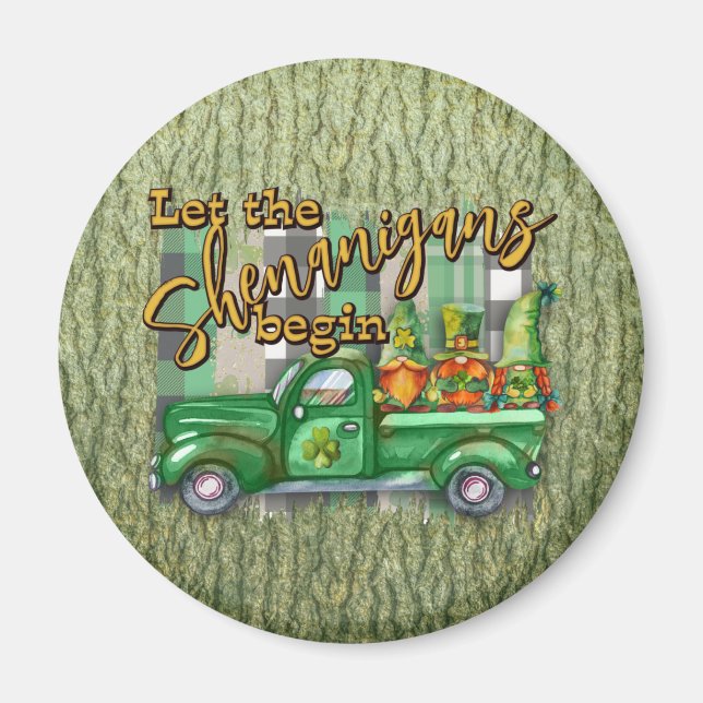 St. Patrick's Day Tomtar I Lastbilsskämt Magnet (Framsidan)