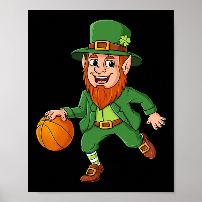 St Patricks Day Tomte Basket Lyckliga Pojkar G Poster (Framsidan)