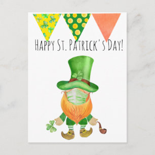 St. Patrick's Day Tomte Covid ansiktsmask för läpp Vykort