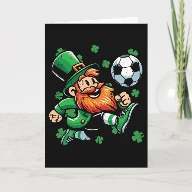 St Patricks Day Tomte Fotboll Saint Paddys Foo Kort (Framsida)