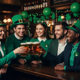 St. Patrick's Day Tomte Grön Rund Knapp