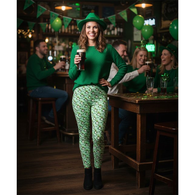 St. Patrick's Day Tomte Gröna Leggings (Skapare uppladdad)