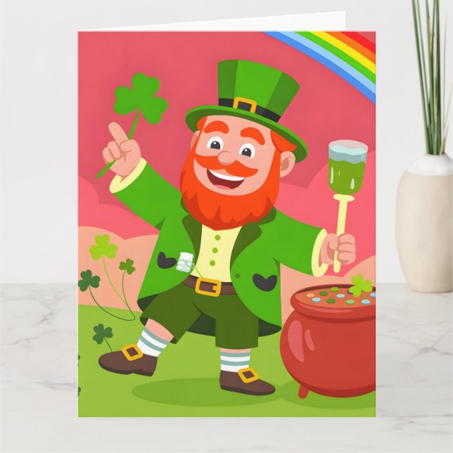 St. Patrick's Day Tomte Illustration Kort (Framsida)