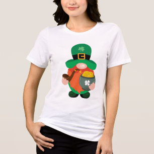 St. Patrick's Day Tomte med Guldskål T Shirt