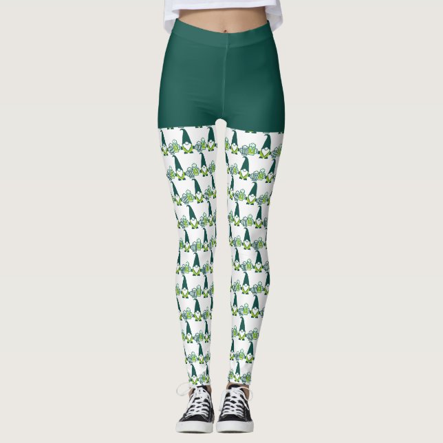 St. Patrick's Day Tomte med ölmugg Leggings (Framsida)