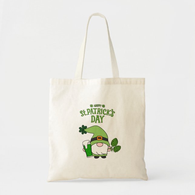 St. Patrick's Day Tomte Pappers Tallrik Tygkasse (Framsidan)