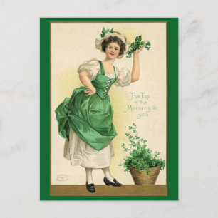 St. Patrick's Day Top of the Morgon Vintage Vykort