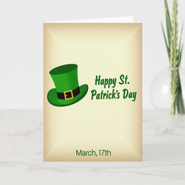 St Patricks Day Topphattkort Kort (Framsida)