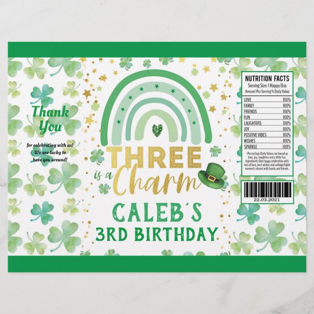 St patrick's day tre är en Charm Chip Bag Wrapper Reklamblad (Framsidan)