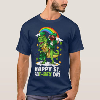 St patricks day Trex Dino Leprechaun T Rex Dinosau T Shirt