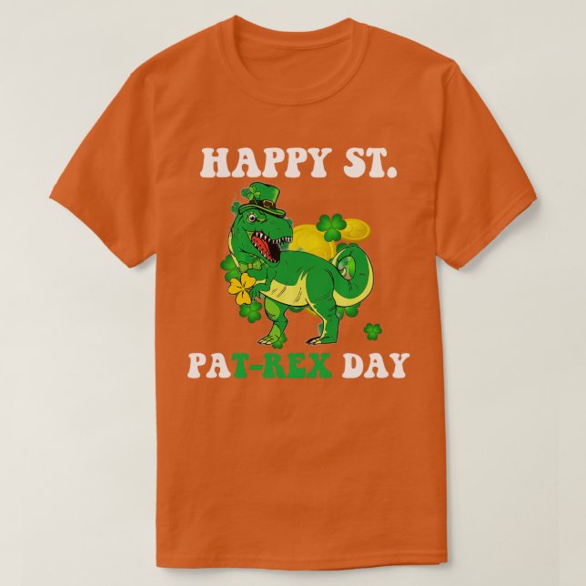 St patricks day Trex Dinosaur Shamrock Irish T Shirt (Design framsida)
