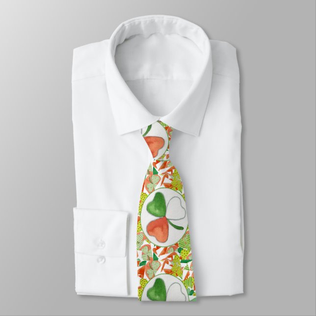 St. Patrick's Day Tri-Färg Shamrock Tie Slips (Bunden)