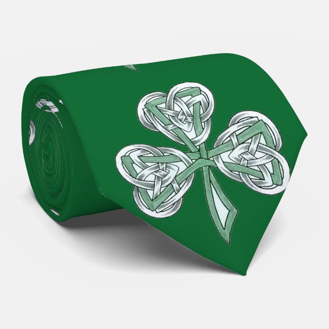 St. Patrick's Day Trinity Knot Shamrock Tie Slips (Rullad)