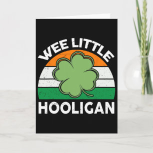 St Patricks Day Tröja Wee Little Hooligan Rolig Bo Kort