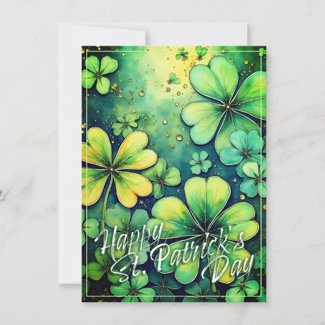 St. Patricks Day Tur - Akvarell Shamrocks 🍀✨ (Framsida)