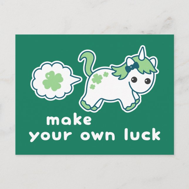 St patrick's day Tur Farting Unicorn Vykort (Framsida)