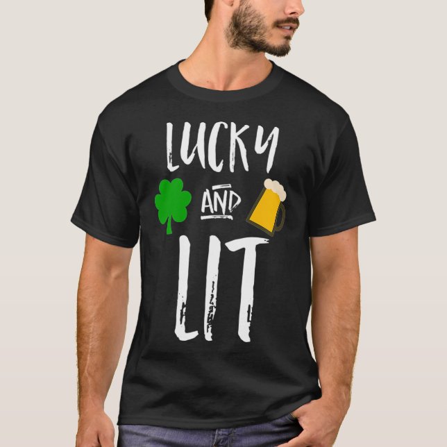 St patricks day tur och upplyst dricksvatten t shirt (Framsida)