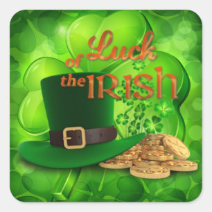 St. Patrick's Day - Tur of the Irish" Fyrkantigt Klistermärke