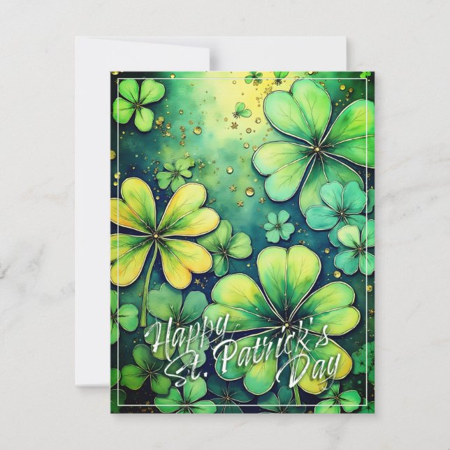 St. Patrick's Day Tur - Watercolor Shamrocks 🍀 ✨ (Framsida)