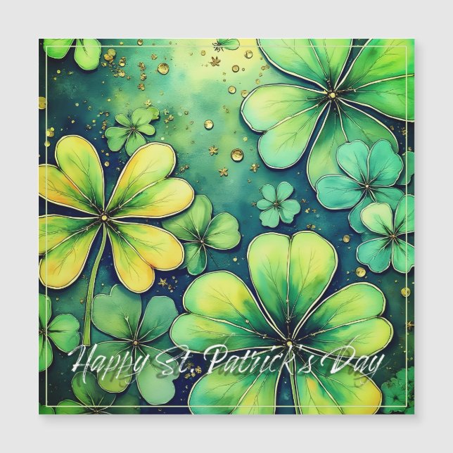 St. Patrick's Day Tur - Watercolor Shamrocks 🍀 ✨ (Framsida)