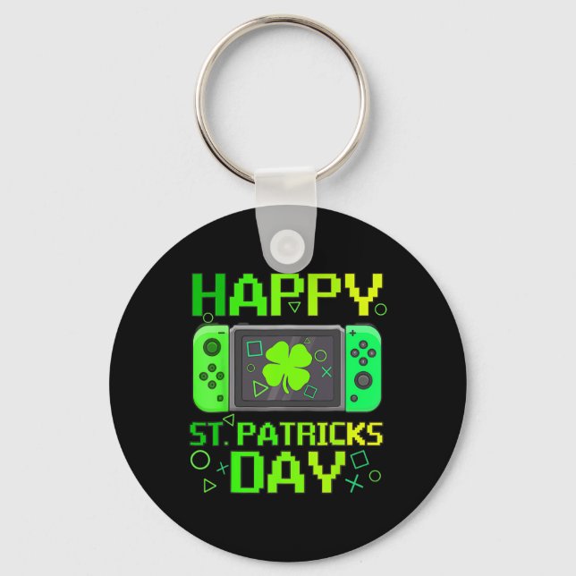 St Patrick's Day TV-spel Spelare Shamrock Pojkar M Nyckelring (Framsida)