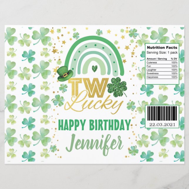 St patrick's day Two Lucky Chip Bag Wrapper (Framsida)