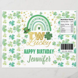 St patrick's day Two Lucky Chip Bag Wrapper
