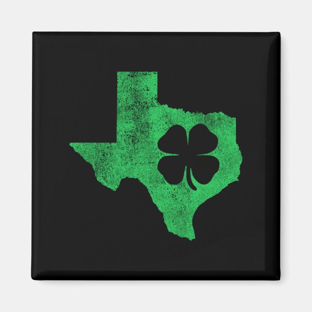 St. Patrick's Day Tx Texas Shamrock Grön Irisk Pa Magnet (Framsidan)