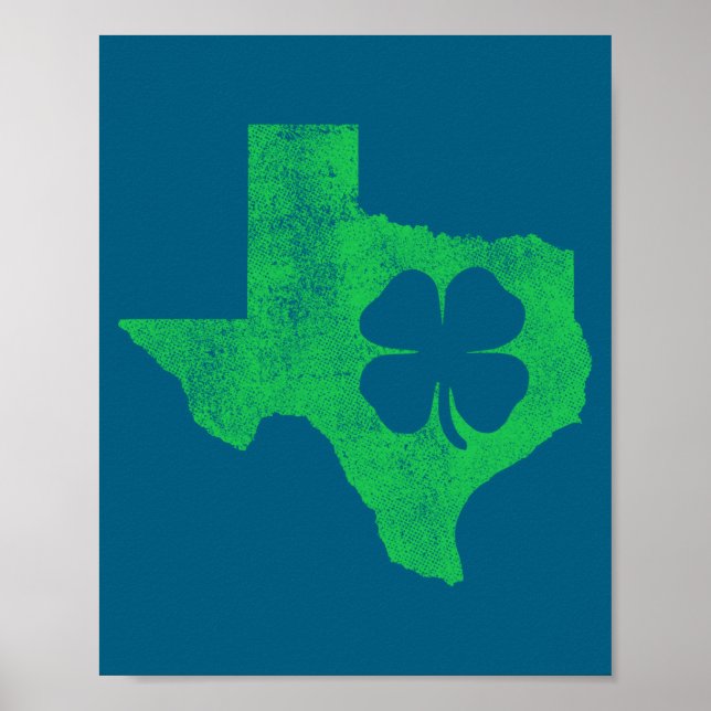 St. Patrick's Day Tx Texas Shamrock Grön Irländsk  Poster (Framsidan)