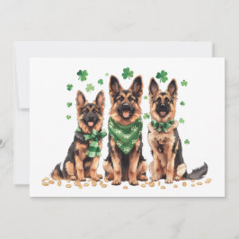 St. Patrick's Day tyska vallhundar Julkort