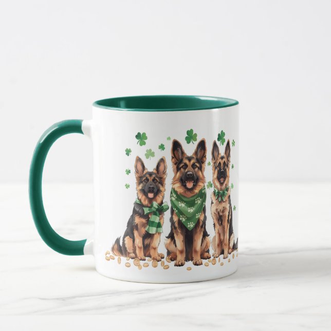 St. Patrick's Day tyska vallhundar Mugg (Vänster)