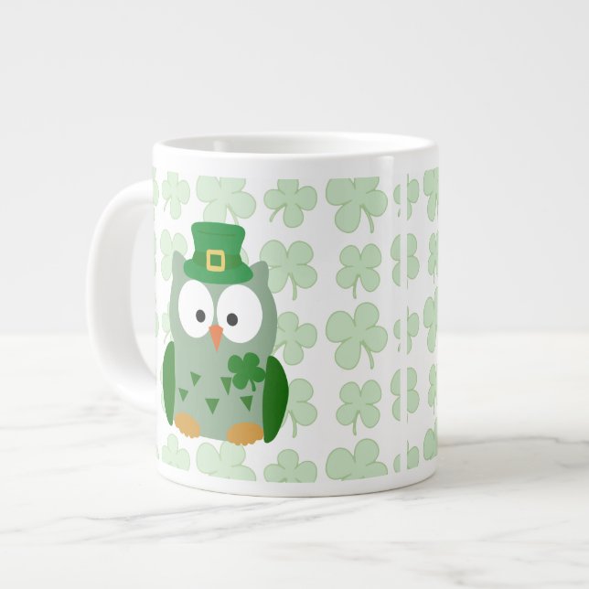 St. Patrick's Day Uggla Jumbo Mugg (Framsida vänster)