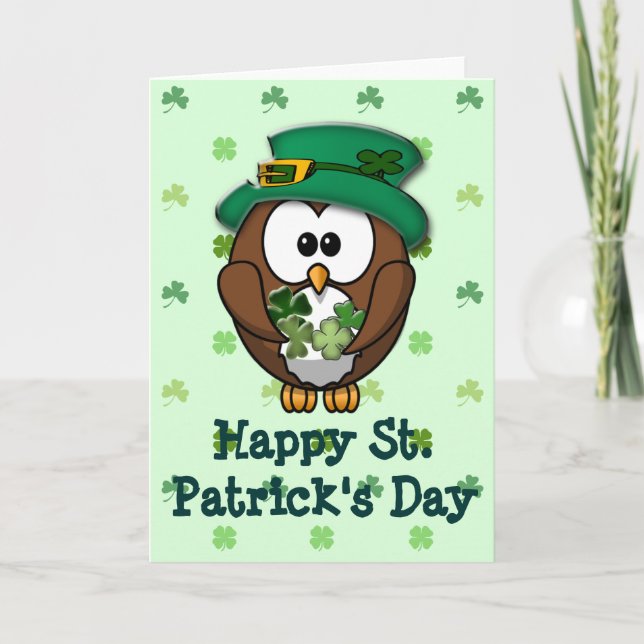 St. Patrick's Day uggla Kort (Framsida)