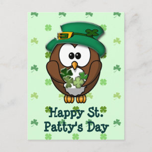 St. Patrick's Day uggla Vykort