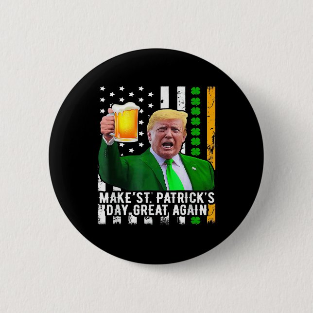 St patrick's day Underbar igen Lustigt Trump 1 Knapp (Framsida)