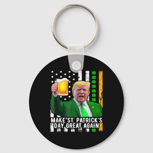 St patrick's day Underbar igen Lustigt Trump 1 Nyckelring (Framsida)