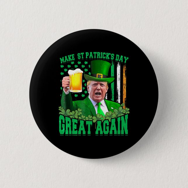 St patrick's day Underbar igen Lustigt Trump 3 Knapp (Framsida)