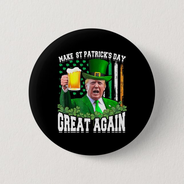 St patrick's day Underbar igen, lustigt Trump Knapp (Framsida)