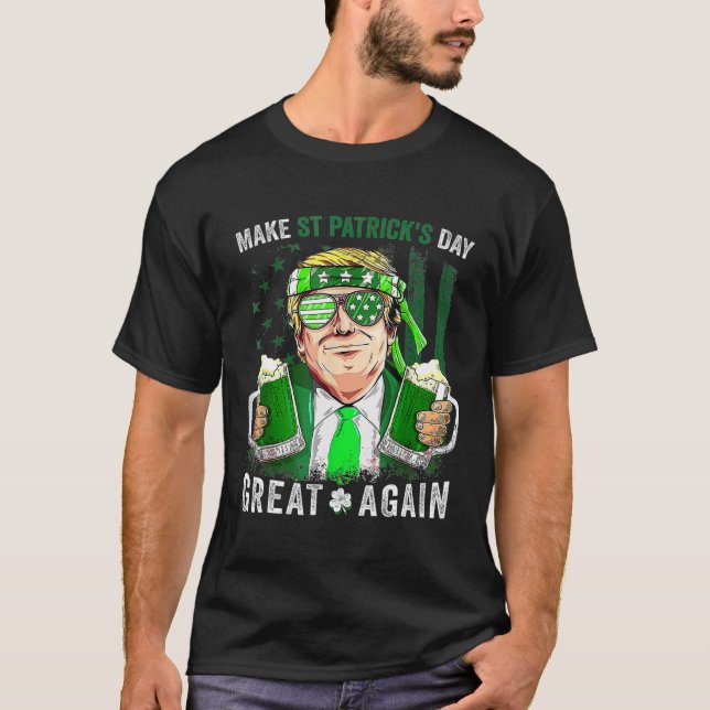St patricks day Underbar igen Lustigt Trump Manar  T Shirt (Framsida)