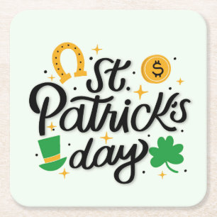 St patricks day underlägg papper kvadrat