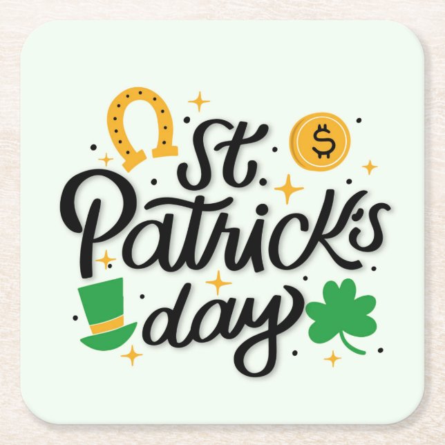 St patricks day underlägg papper kvadrat (Framsidan)