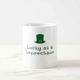 St. Patrick's Day, underlig text Lucky Leprechaun Kaffemugg