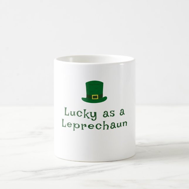 St. Patrick's Day, underlig text Lucky Leprechaun Kaffemugg (Center)