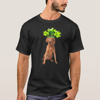 St patricks day ungerska vizsla Pappa Mamma Hund i T Shirt