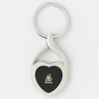 St patricks day Unicorn Im Magic Irish Girls Kid Twisted Heart Silverfärgad Nyckelring